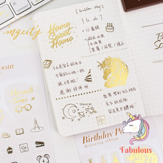 Sticker nhũ vàng trang trí sổ planner siêu xinh