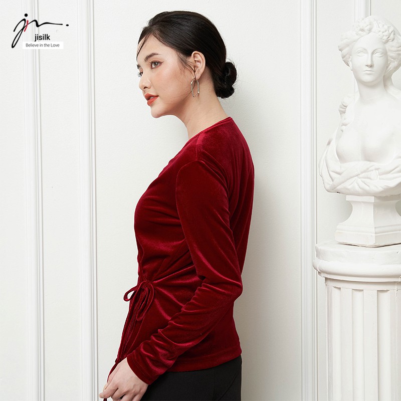 Áo Thu Đông Nữ Nhung Công Sở, Áo Dài Tay Kiểu Thiết Kế Kimono N.AK2-02 - jisilk | BigBuy360 - bigbuy360.vn