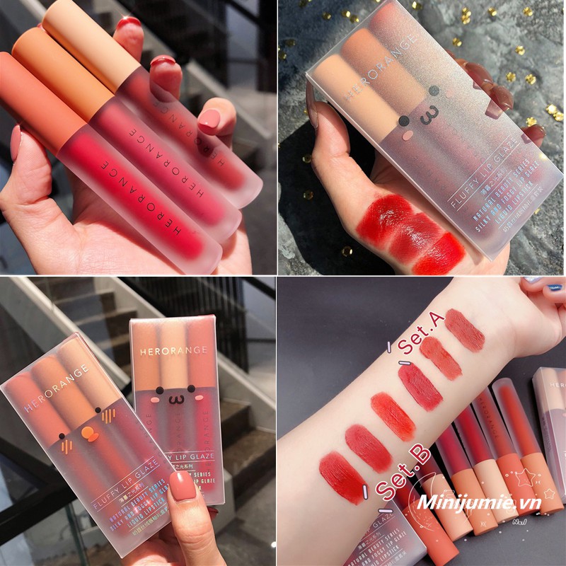 HERORANGE Son Kem Chất Lì Vỏ Nhung Nội Địa Trung Cao Cấp