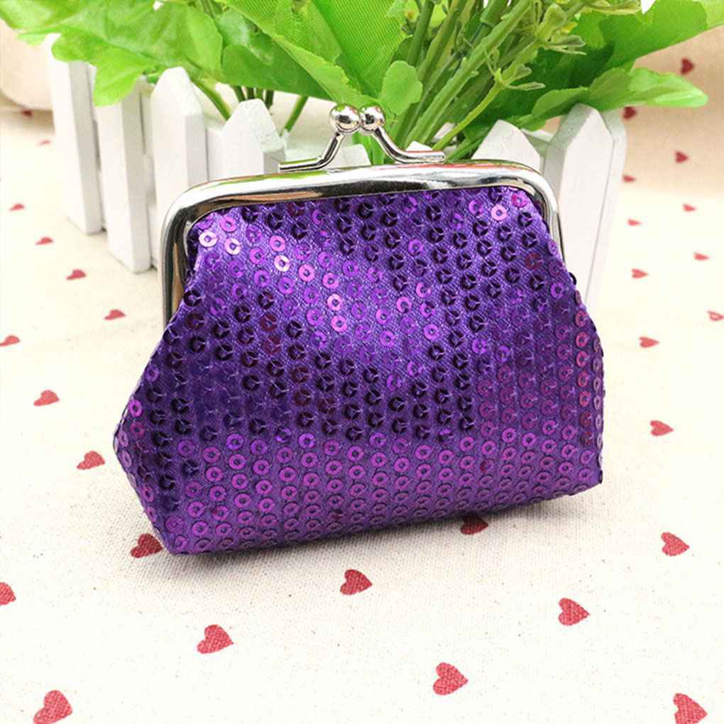 Womens Small Sequin Wallet Card Holder Coin Purse Clutch Handbag for Festival Gift