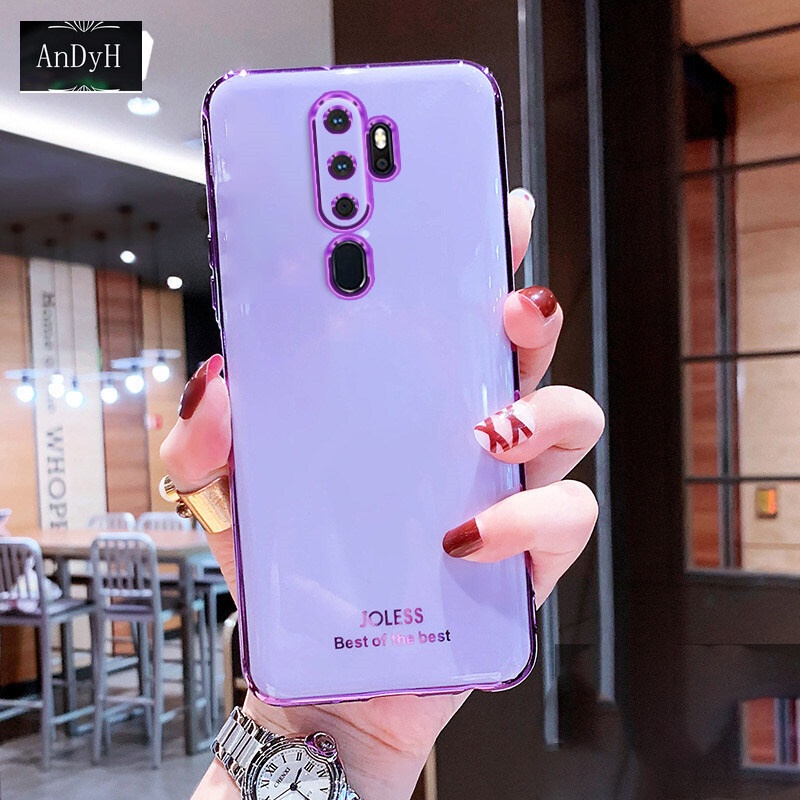 Ốp Điện Thoại Mạ 6D Chống Rơi Màu Kẹo Cho OPPO A9 2020 A5 2020