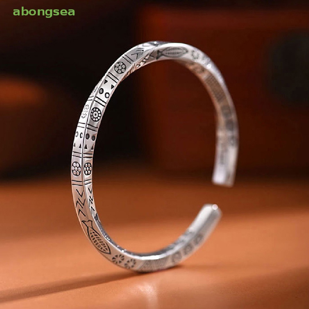 Abongsea Vòng Tay Dạng Xoắn Bằng Thép Không Gỉ Phong Cách Vintage Cho Nam Và Nữ