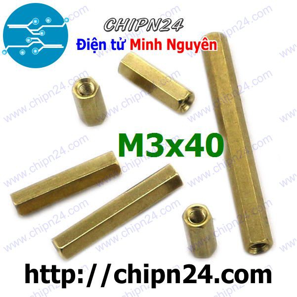 [4 CÁI] (F67) Cọc đồng M3x40 (C-C) (Trụ đồng, Ốc kê bo mạch)