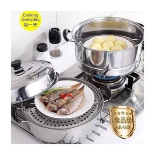 Nồi hấp 3 tầng inox 28cm