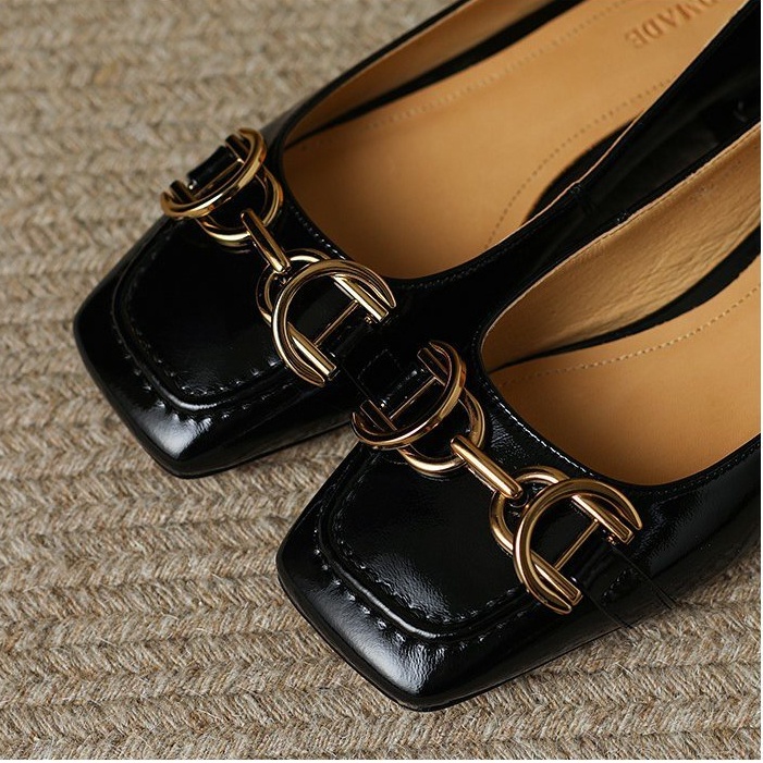 Siêu Đẹp ~ Da Cừu Mềm!Giày Búp Bê Đế Mềm Thấp Mũi Vuông Màu Bí Ngô Phong Cách Mới 2022 Cho Nữ