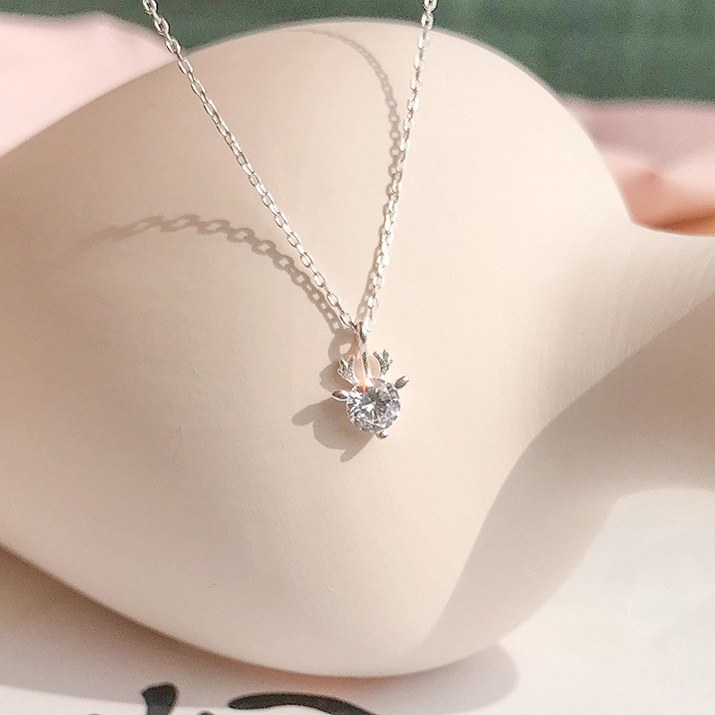 Vòng cổ,dây chuyền sừng hươu nhỏ đính đá tinh tế