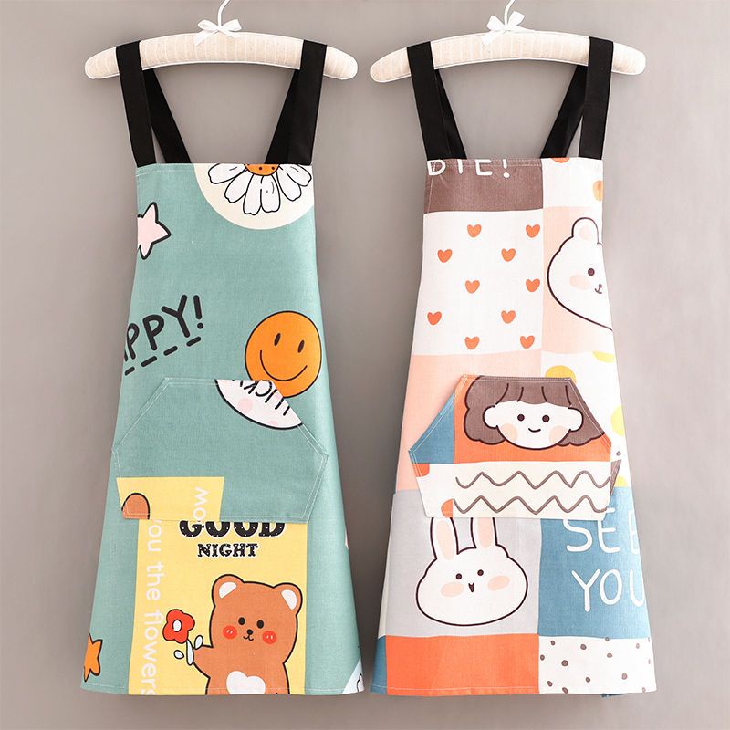 Tạp Dề Bằng Vải Canvas Thoáng Khí Chống Nước Chống Mòn Thời Trang Hàn Quốc