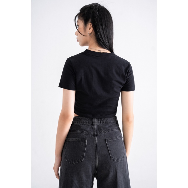 Áo Thun BOO Croptop Nữ Thêu Logo The Simpsons Phối Cắt Out BZL