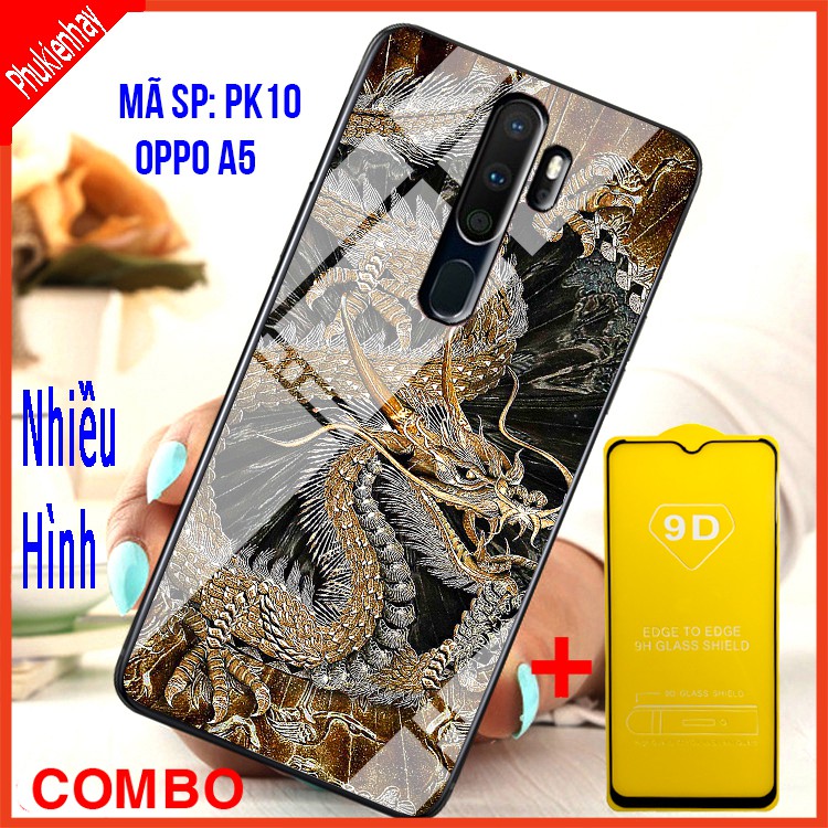 COMBO ỐP LƯNG OPPO A5 2020 (ốp lưng kính 3D + tặng kèm 1 kính cường lực 9D)