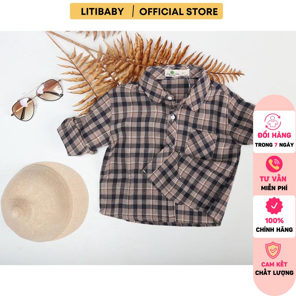 Áo sơ mi kẻ dài tay bé trai LITIBABY 1/7