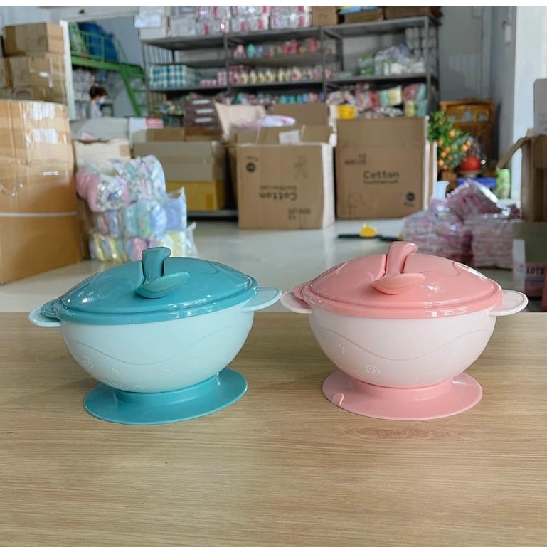 Set bát thìa chống đổ, bát ăn dặm cho bé