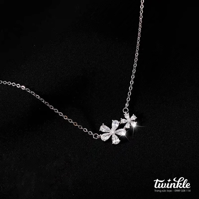 Dây chuyền bạc 925 CAO CẤP mặt dây hình sao bi bạc có đính đá lấp lánh của nữ - Twinkle Silver