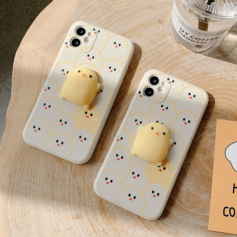 Ốp lưng silicon mềm phối hình chú gà ngộ nghĩnh cho iPhone 12 Pro Max Mini Se2020 11pro Max X Xr Xs Max 7 8 Plus | BigBuy360 - bigbuy360.vn