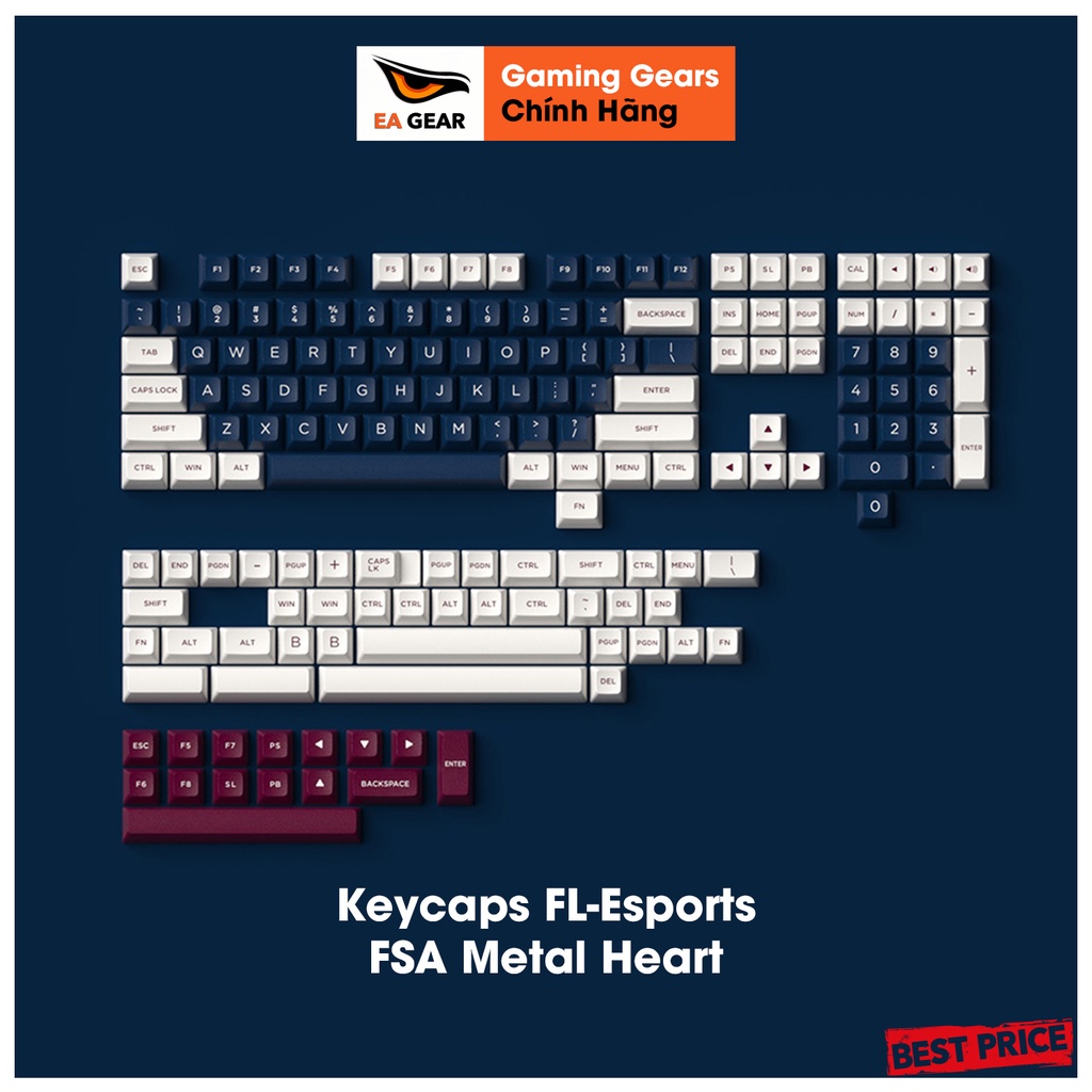 Bộ keycap FL-Esports FSA Metal Heart 169 nút - EA Gear (BEST PHÂN KHÚC)