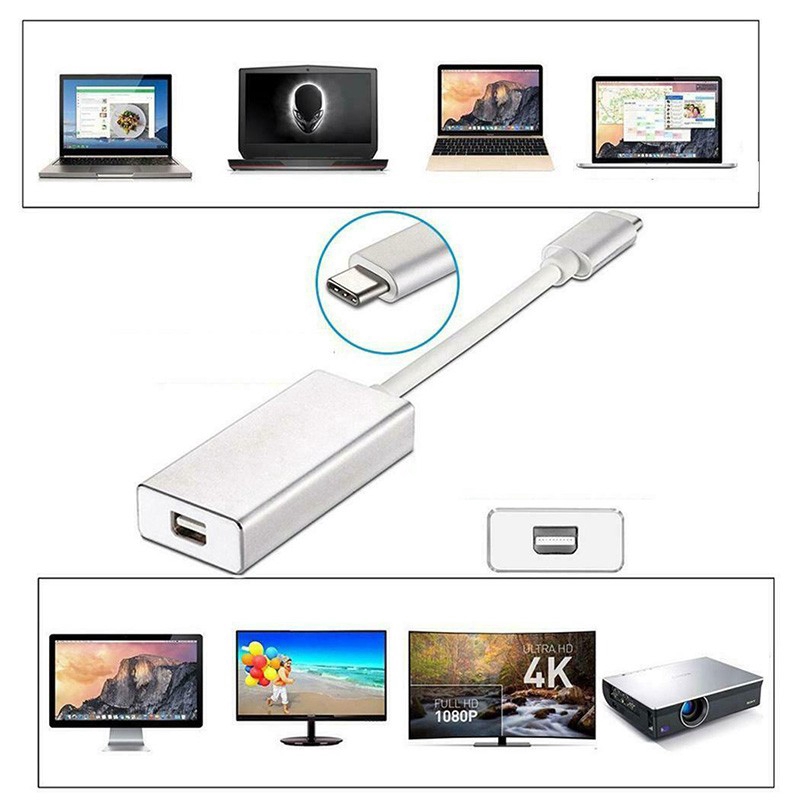 [GB.TECH] 4K Ultra HD 1080P USB-C Type-C to Mini DP DisplayPort Cable Adapter