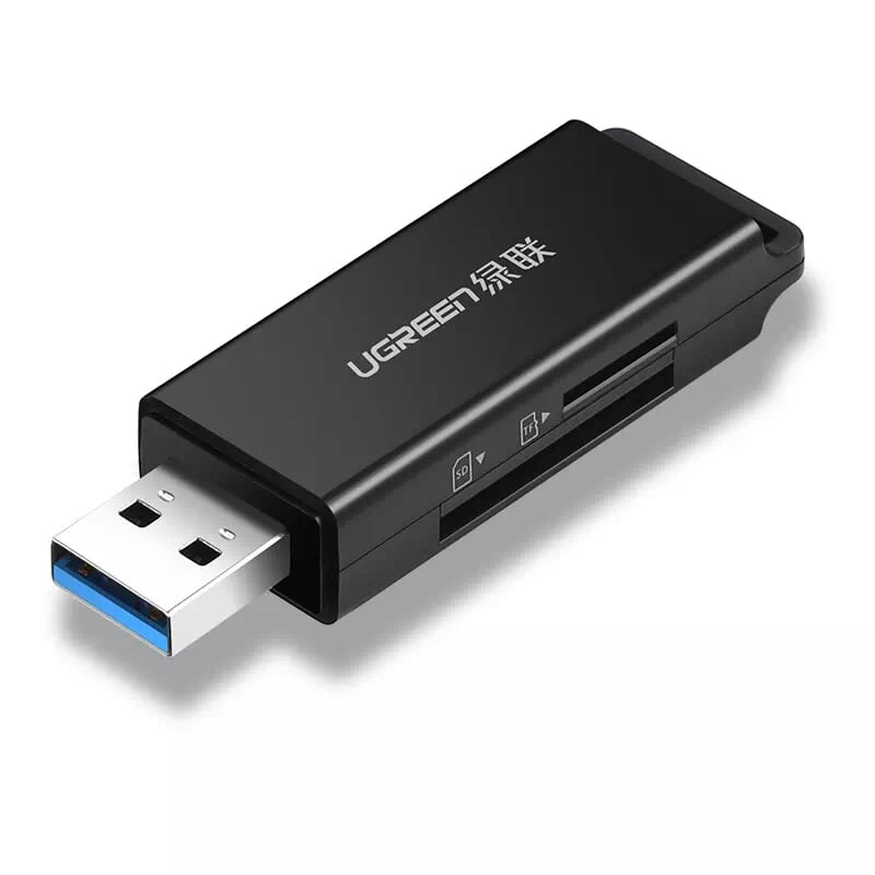 Ugreen 40752 USB 3.0 to TF + SD Card reader dual card dual read black cm104 10040752