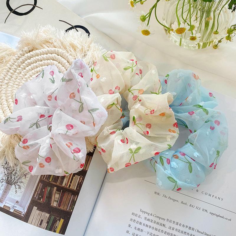 Dây Cột Tóc Họa Tiết Trái Cherry, Scrunchies Dễ Thương Thời Trang Cho Nữ Misu Shop
