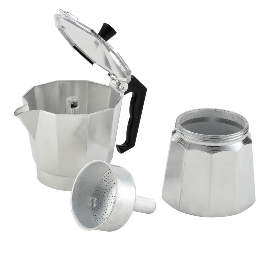 Ấm pha cà phê 300ml 6cup, ấm pha cà phê moka express cappuccino Aluminum Nhôm cao cấp | BigBuy360 - bigbuy360.vn