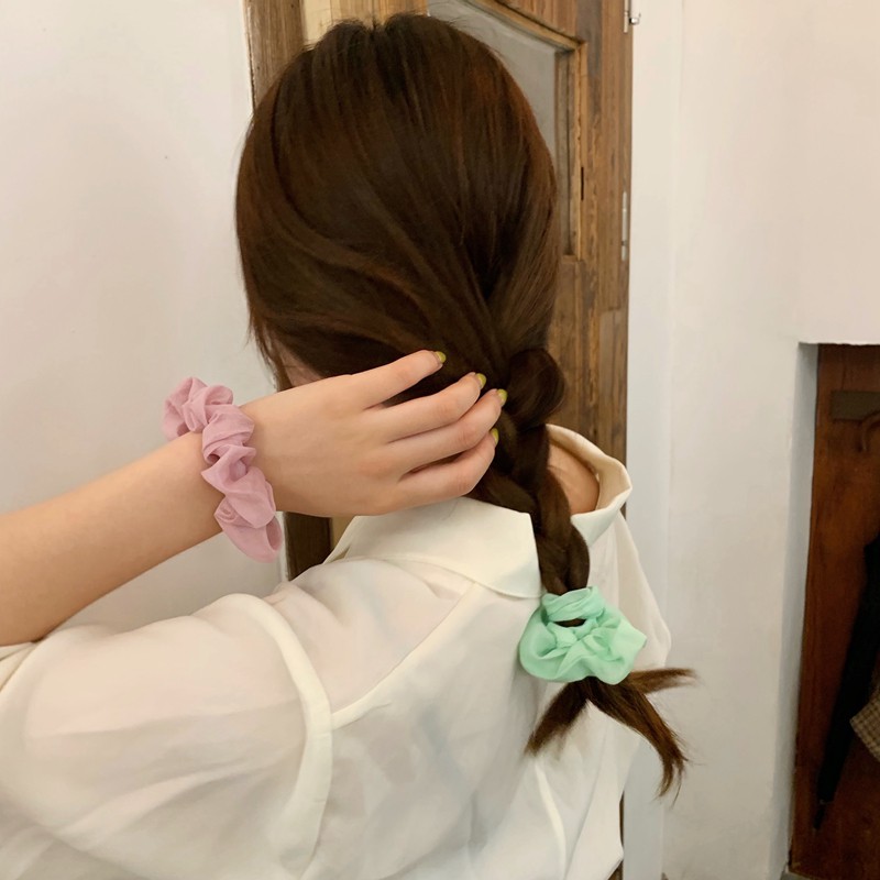 Scrunchies Cột Tóc Xoắn Hai Size Nhiều Màu Colorful