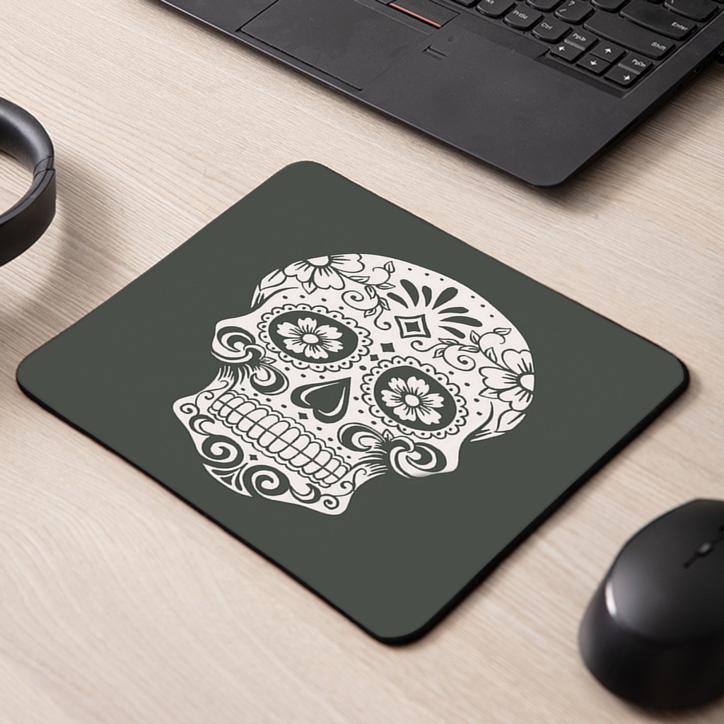 Miếng Lót Chuột Mềm Mại Chống Trượt In Hình Đầu Lâu