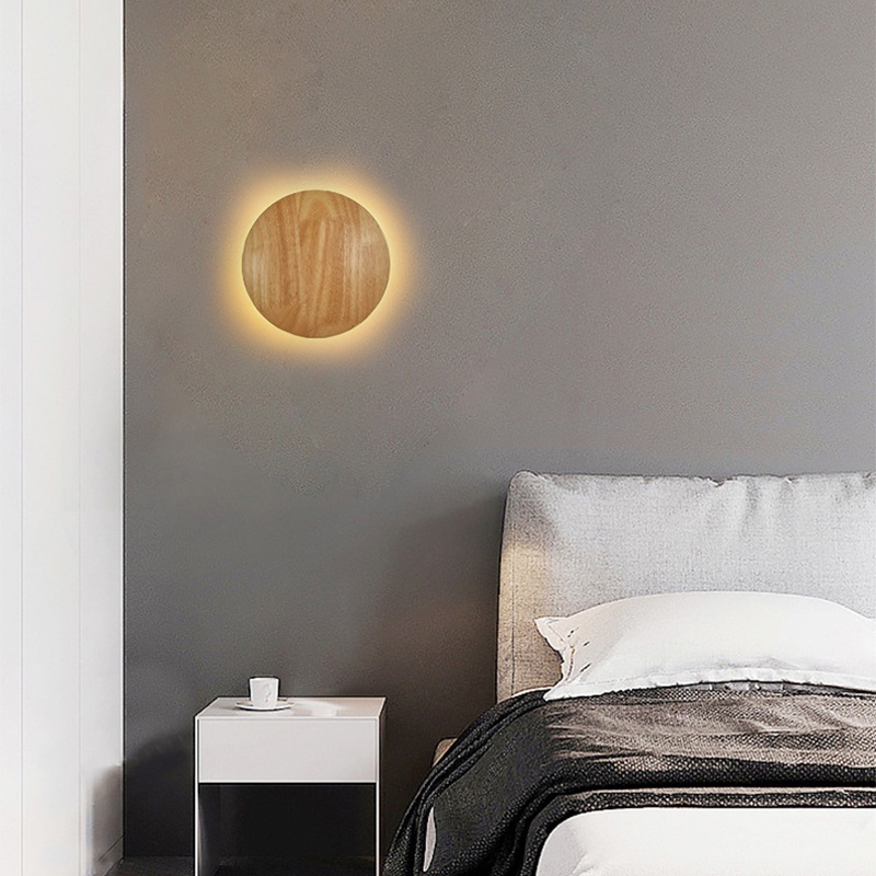 Đèn LED Hình Nón Tròn Bằng Gỗ Trơn Hiện Đại Trang Trí Phòng Khách / Phòng Ngủ / Hành Lang