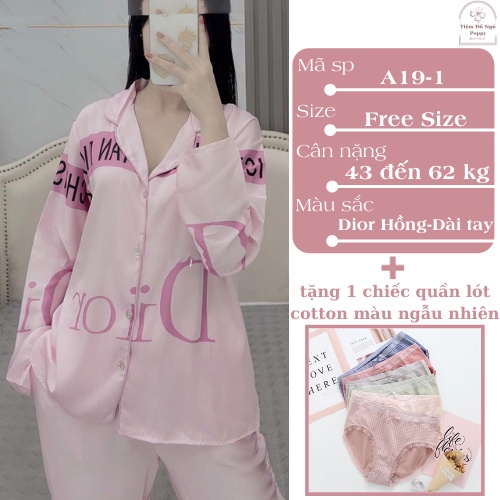 Bộ mặc nhà nữ Pijama lụa Latin cao cấp quần dài Poppy-Dor Mickey. | BigBuy360 - bigbuy360.vn