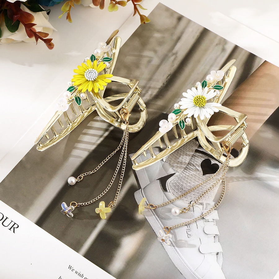 Kẹp Tóc Chuỗi Hạt Đính Hoa Và Tua Rua Thời Trang Cho Nữ