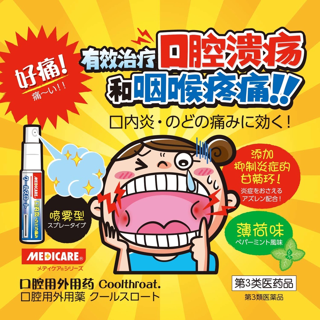[JAPAN] Xịt Hết Nhiệt Miệng Medicare 6ml Nhật Bản