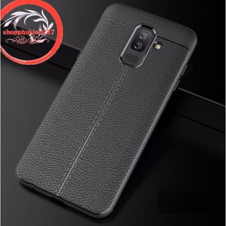 Ốp lưng dẻo vân da Auto Focus cho Galaxy J8