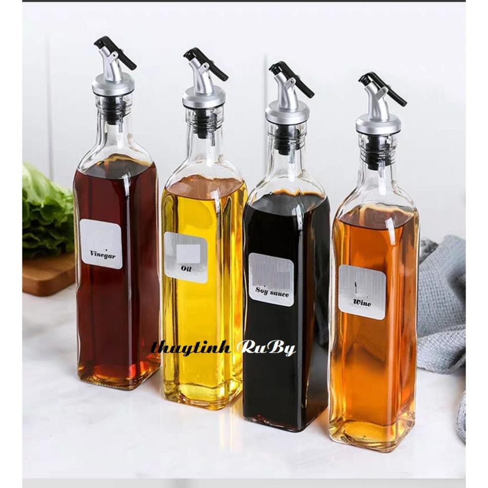 Chai Thủy Tinh Đựng Thực Phẩm 500Ml, Chai lọ Chiết Rót Dầu | BigBuy360 - bigbuy360.vn