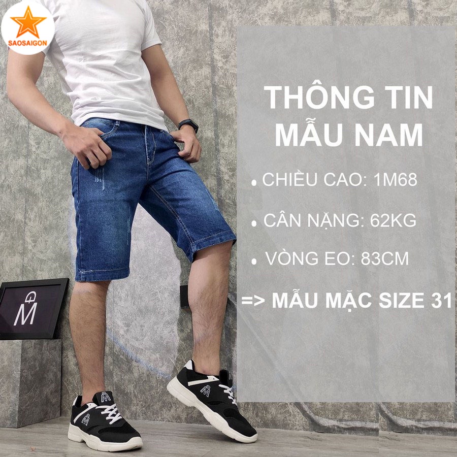 Quần short nam [ HÌNH THẬT ] jean đẹp chuẩn siêu bền SG413 Saosaigon