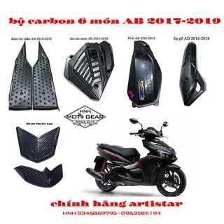Ốp Carbon Cho Air Blade ( AB ) 2016 - 2019 Artista Chính Hãng 6 Món
