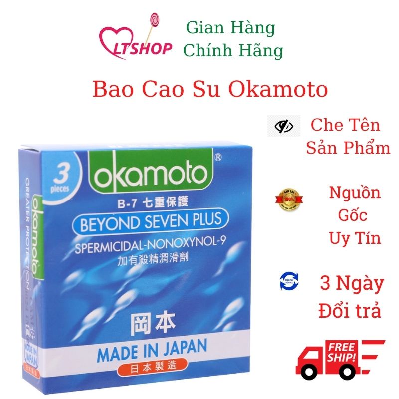 Bao cao su Okamoto Beyond Seven 54mm. 7 Tầng Bảo Vệ (Hộp 3 Cái)