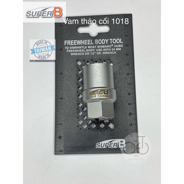 Dụng cụ mở tháo cối líp SuperB 1018 FOR MOST SHIMANO HUBS USE WITH 24MM WRENCH OR 1/2"