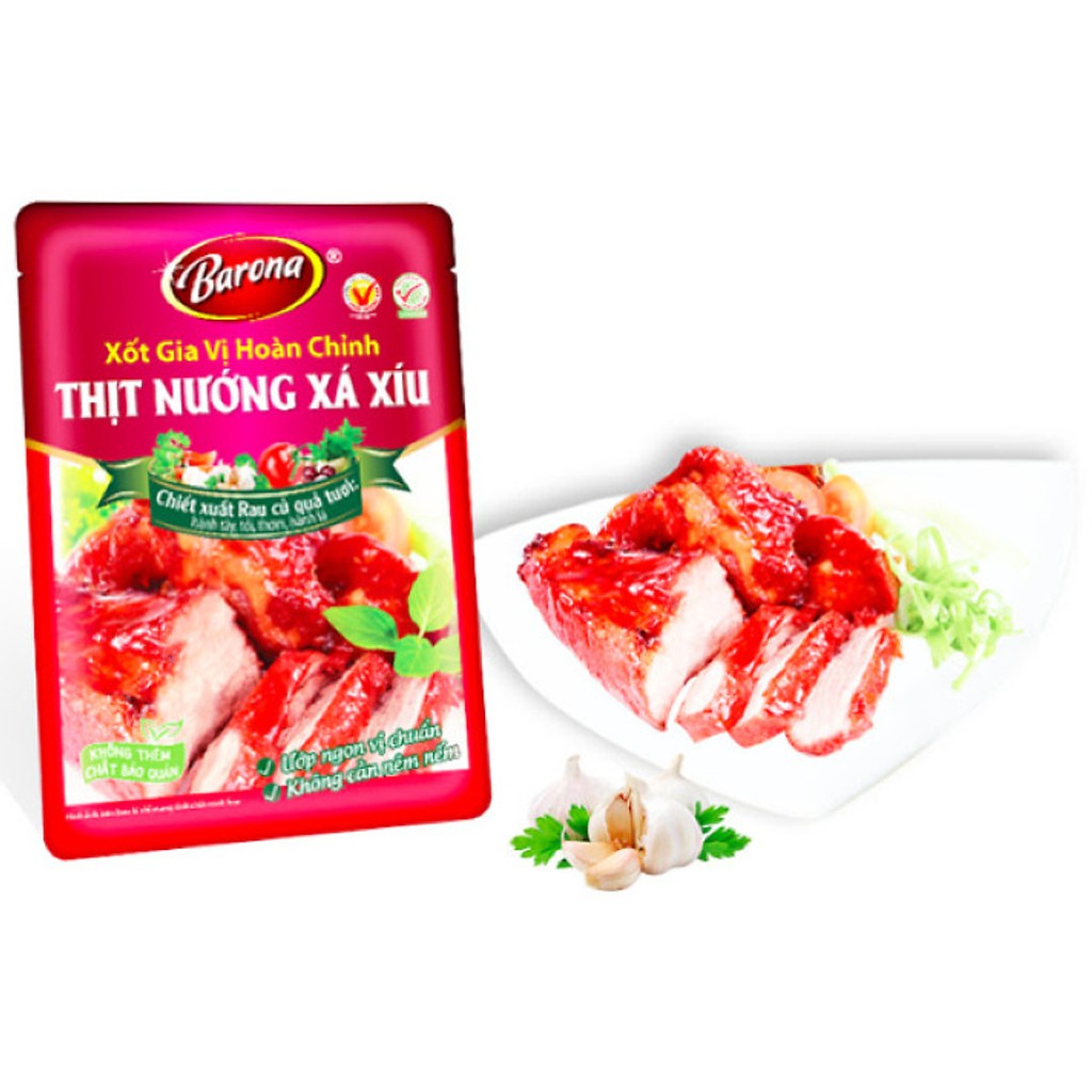 Xốt Ướp Thịt Nướng Xá Xíu Barona Gia Vị Hoàn Chỉnh Cho Món Nướng Gói 80g