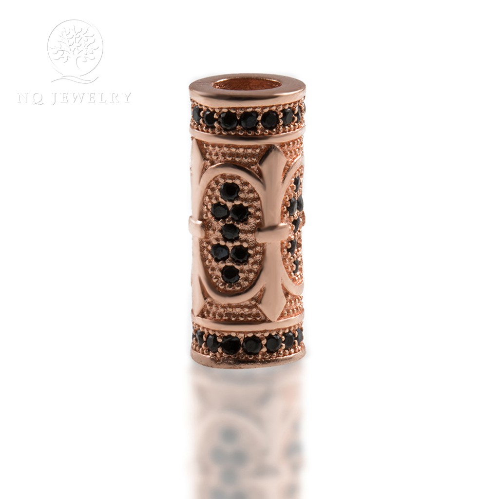 Charm trụ dài hợp kim đính đá - NQ Jewelry