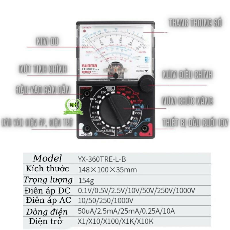 Đồng hồ đo điện vạn năng YX-360TR có còi báo ON/OFF