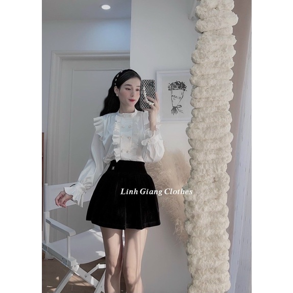 [HÀNG SẴN]ÁO SƠMI HOÀNG GIA LI BÈO cúc đôi siêu sang chảnh