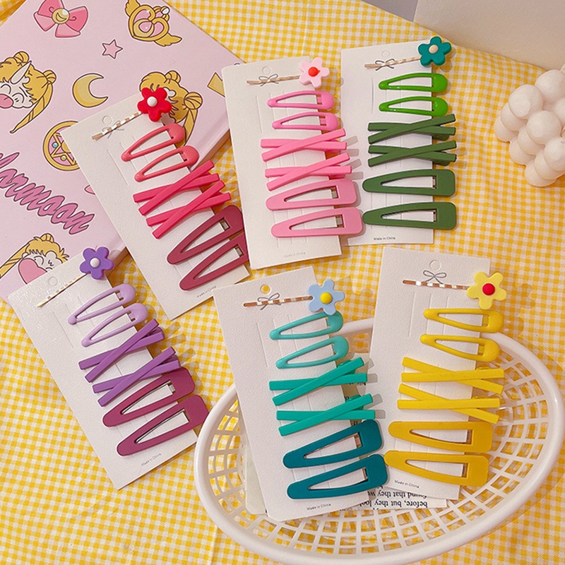 Kẹp Tóc Nữ Hình Học/ Kẹp Tóc Họa Tiết Hình Học/ Bông Hoa Màu Sắc Ngọt Ngào Dễ Thương