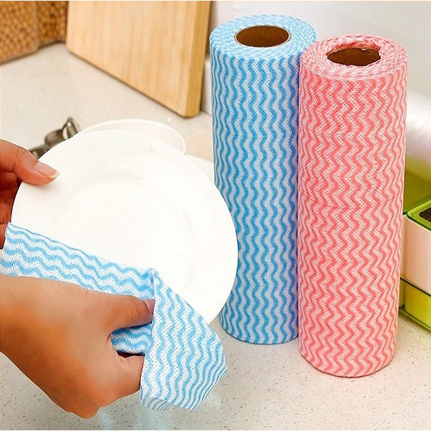 khăn lau nhà bếp đa năng vải không dệt - cuộn khăn giấy lau chùi vệ sinh sử dụng 1 lần -anhsonnd18