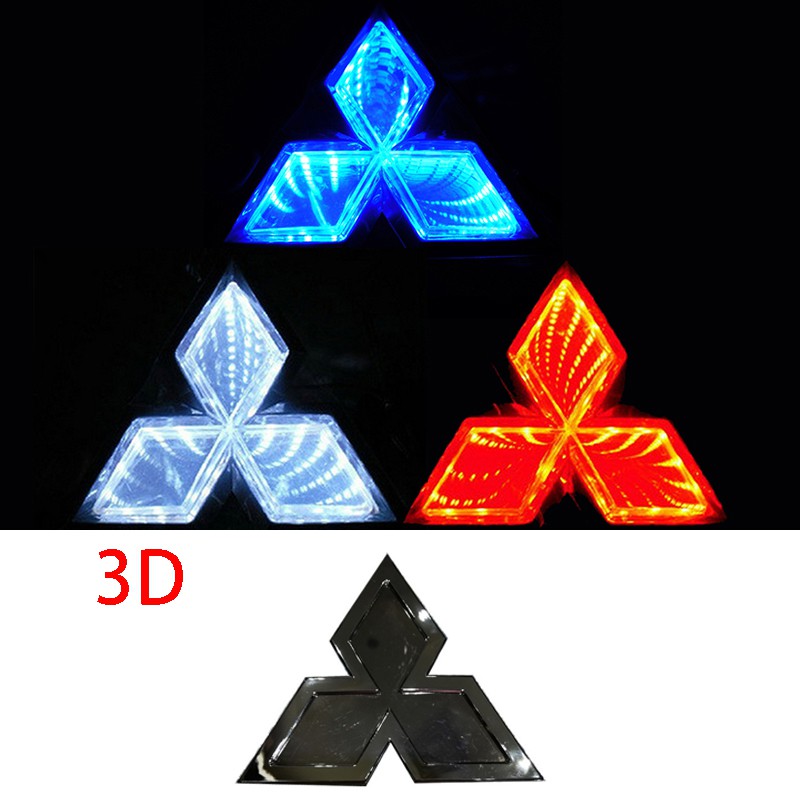 Miếng dán logo 5D trang trí xe hơi Mitsubishi ASX Ralliart Outlander Lancer 7.6cmx8.7cm