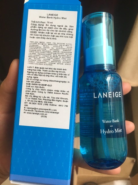 Xịt khoáng Laneige Water Bank- moisture Mist siêu cấp ẩm 30ml/70ml( hàng store) | BigBuy360 - bigbuy360.vn
