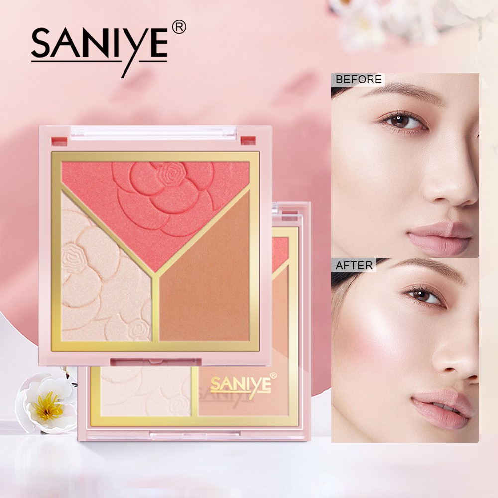 [Hàng mới về] Bảng Phấn Bắt Sáng Saniye E0335 Trang Điểm Tạo Khối Đa Năng 3 Trong 1 Tiện Dụng | BigBuy360 - bigbuy360.vn