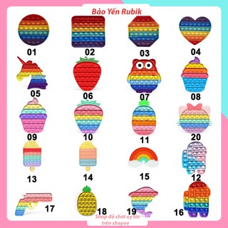 Push Pop It Fidget Toy Rainbow Color Finger Pressure Bubble SensoryToys đồ chơi Bóp bong bóng thư giãn xả stress