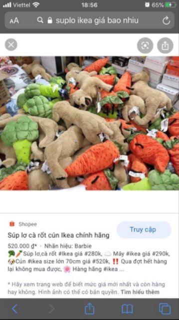 Suplo  gấu bông chính hãng ikea giá sale