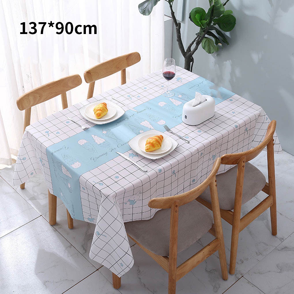 [Choosewho1] Waterproof PVC Coffee Tablecloth Spillproof Table Protector Mat Dining Room Table Cover