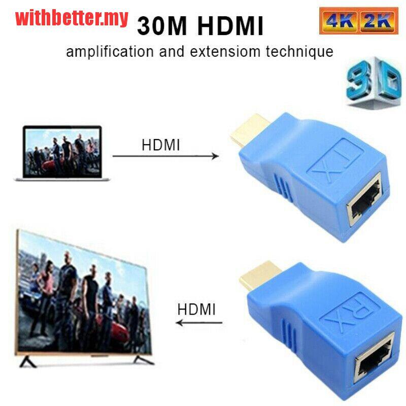 Bộ 2 Đầu Nối Dài 1080p Hdmi Sang Rj45 Cat 5e / 6