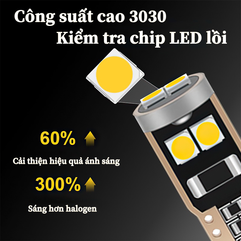 Bóng Đèn LED,  đèn led T10 3030-6SMD,  chuyên dụng cho ô tô, Gắn Trần Xe Hơi Chuyên Dụng. sáng, tiện lợi mang theo.
