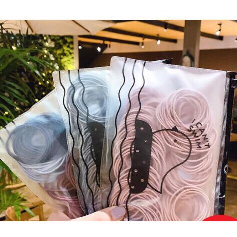 Sét 100 chun buộc tóc túi zip