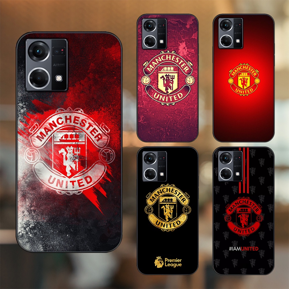 Ốp lưng Oppo Reno 8 4G viền đen in hình MU Manchester United